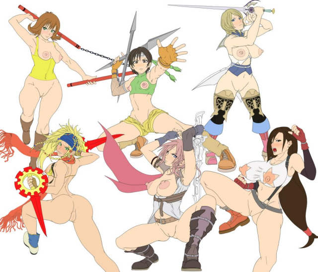 ashelia b'nargin dalmasca+lightning farron+rikku+selphie tilmitt+tifa lockhart+yuffie kisaragi