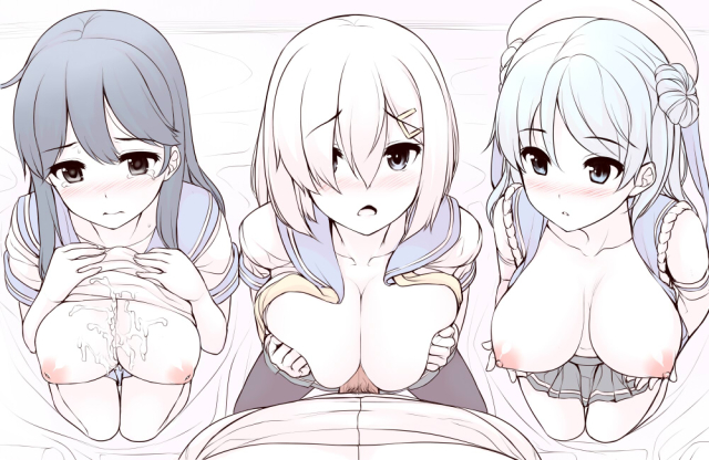 hamakaze (kancolle)+urakaze (kancolle)+ushio (kancolle)