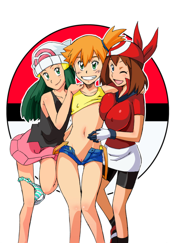 dawn (pokemon)+may (pokemon)+misty (pokemon)