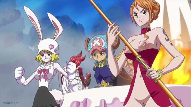 carrot (one piece)+nami (one piece)+tony tony chopper+vinsmoke ichiji+vinsmoke judge