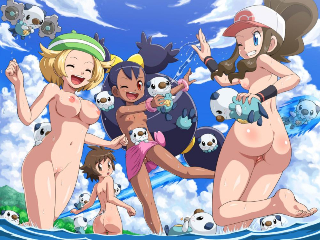 bianca (pokemon)+hilbert (pokemon)+hilda (pokemon)+iris (pokemon)+oshawott