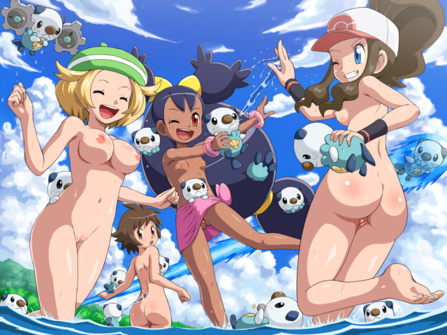 bianca (pokemon)+hilbert (pokemon)+hilda (pokemon)+iris (pokemon)+leader+oshawott