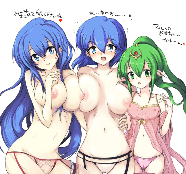 caeda (fire emblem)+catria (fire emblem)+tiki (fire emblem)