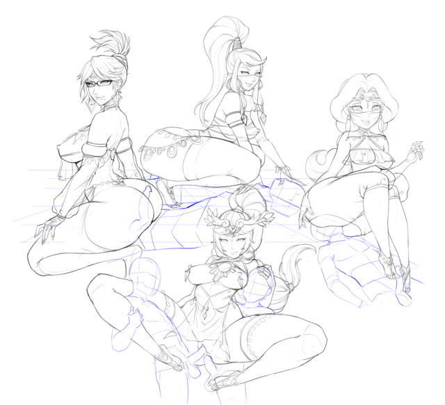 bayonetta (character)+palutena+pauline (mario)+samus aran