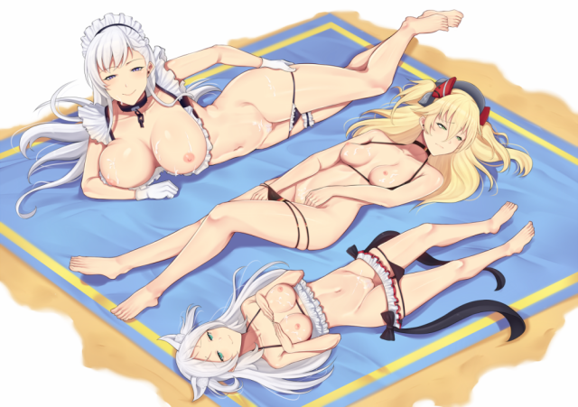 admiral hipper (azur lane)+belfast (azur lane)+sims (azur lane)