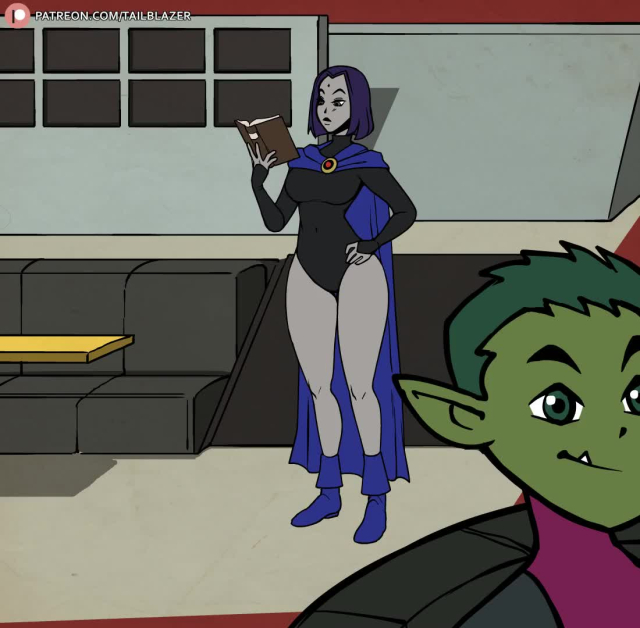 beast boy+rachel roth+raven