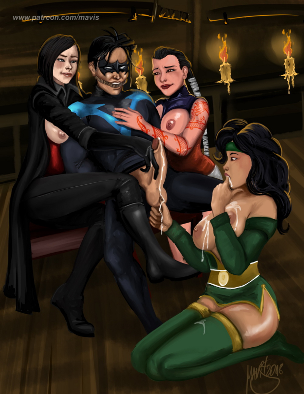 cheshire+dick grayson+lady shiva+nightwing+shado