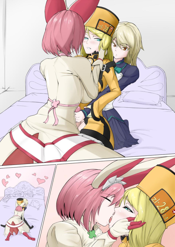 clover+elphelt valentine+millia rage+ramlethal valentine